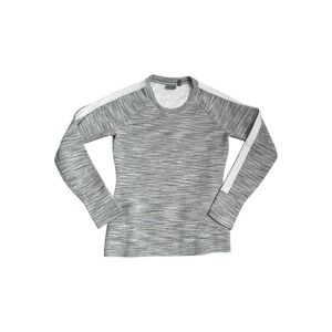 Athleta Snowscape Quilted Pullover Top Athletic Workout Thumbholes Gray Womens S